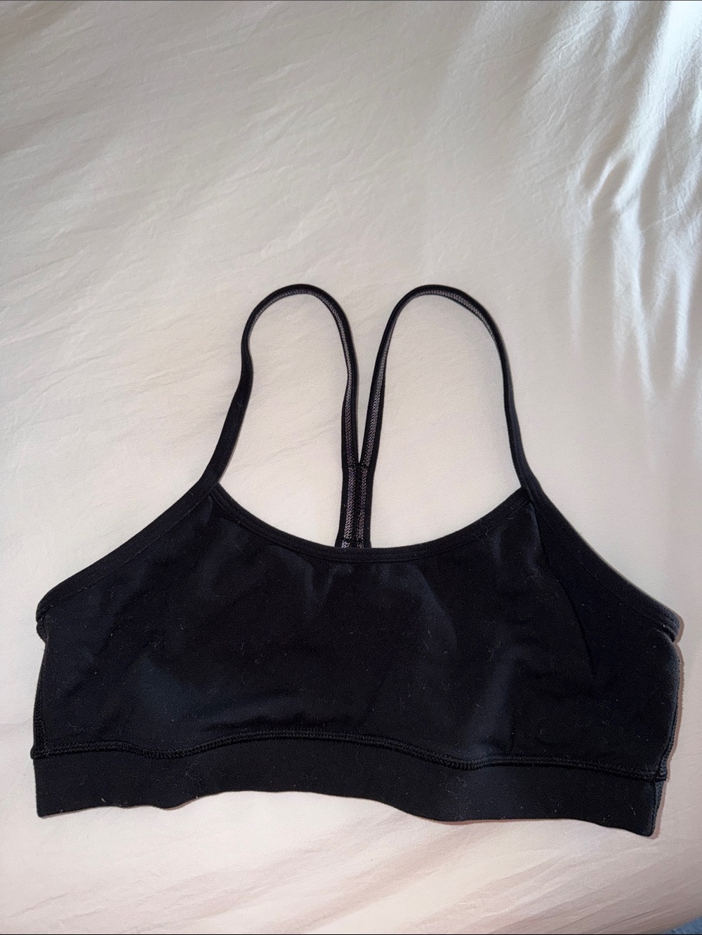lululemon athletica power Y Black Double-Strap Sports Bra